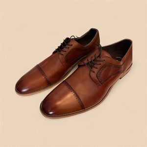 Stacey Adams Classic Brown Leather Men's Derby Shoes $75
